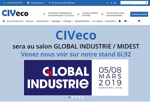 Civeco, matériel de manutention, rolls et bennes
